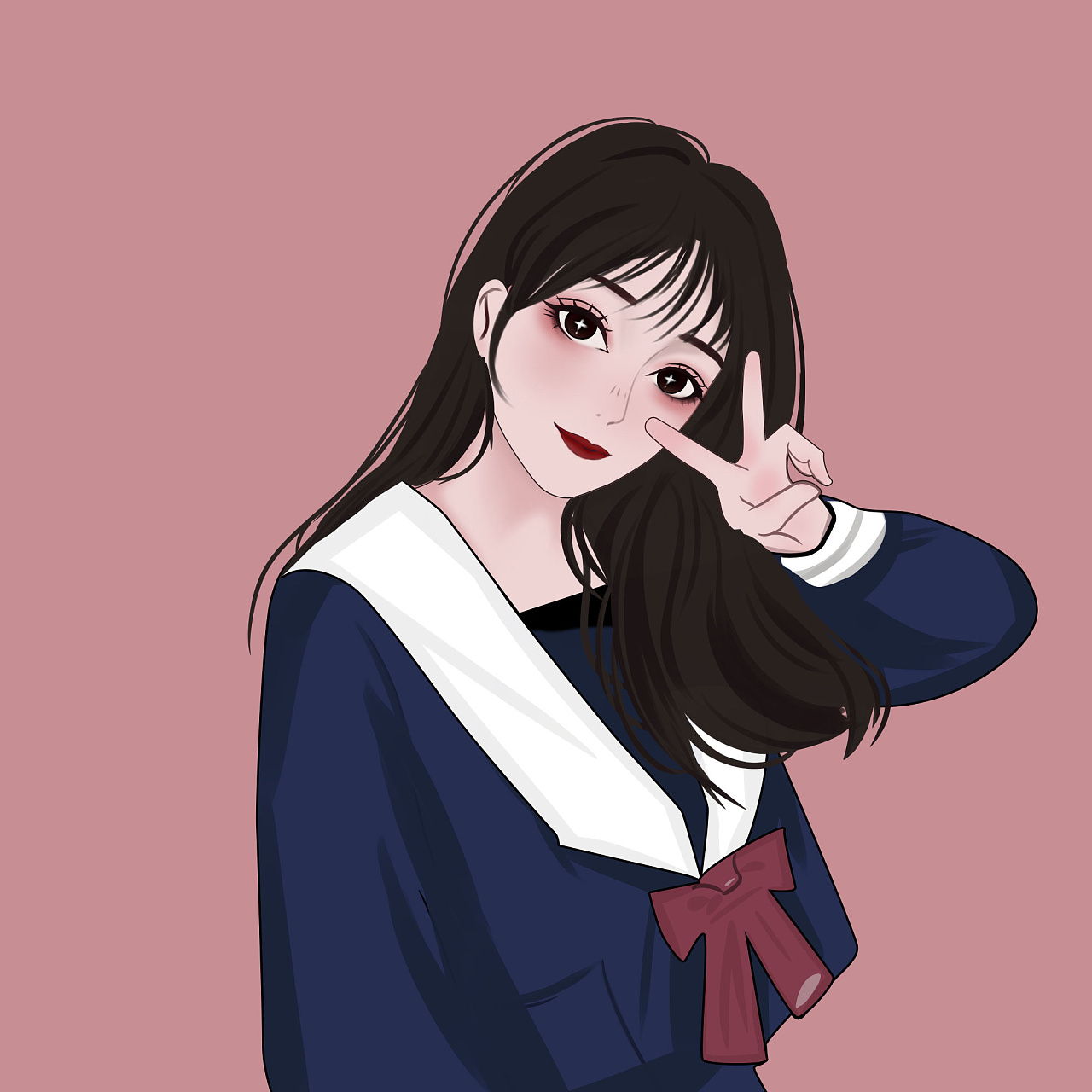 手绘头像插画练习ps板绘练习