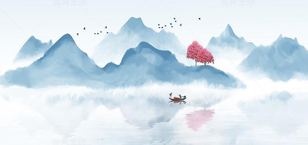 淡雅山水（图ZMjcwMTA3NzEy） - 商业插画 - 站酷设计师心灵艺坊原创素材 - 站酷ZCOOL