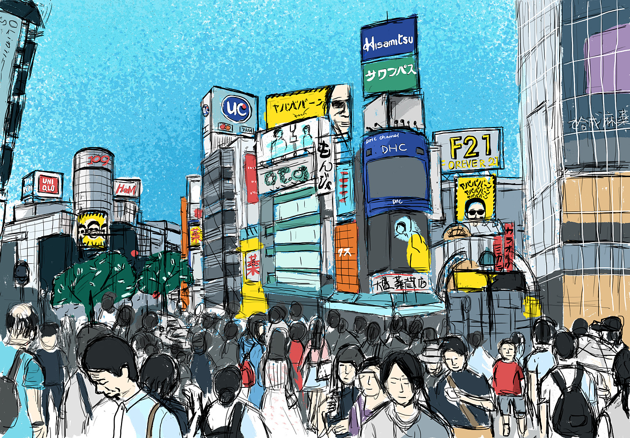 日本街景|插画|涂鸦/潮流|SaboChen - 原创作品 - 站酷 (ZCOOL)