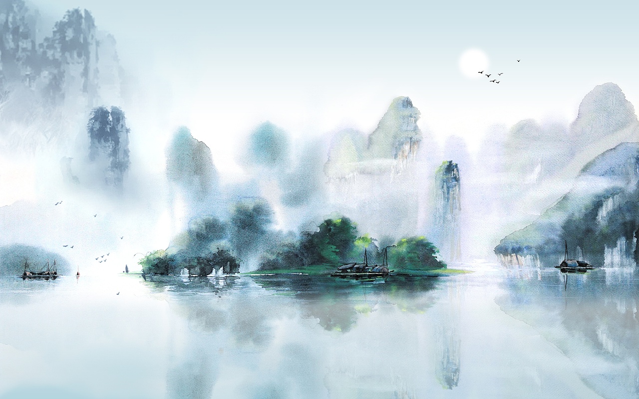 2019山水2（图ZMTY5MDA1OTgw） - 品牌 - 站酷设计师新中式纱画图库原创素材 - 站酷ZCOOL