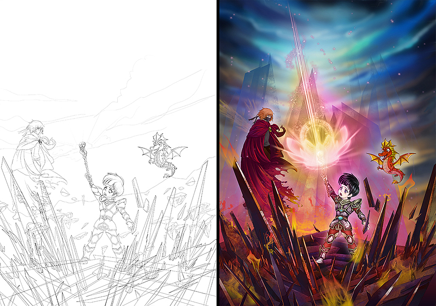 魔法大师儿童故事插画