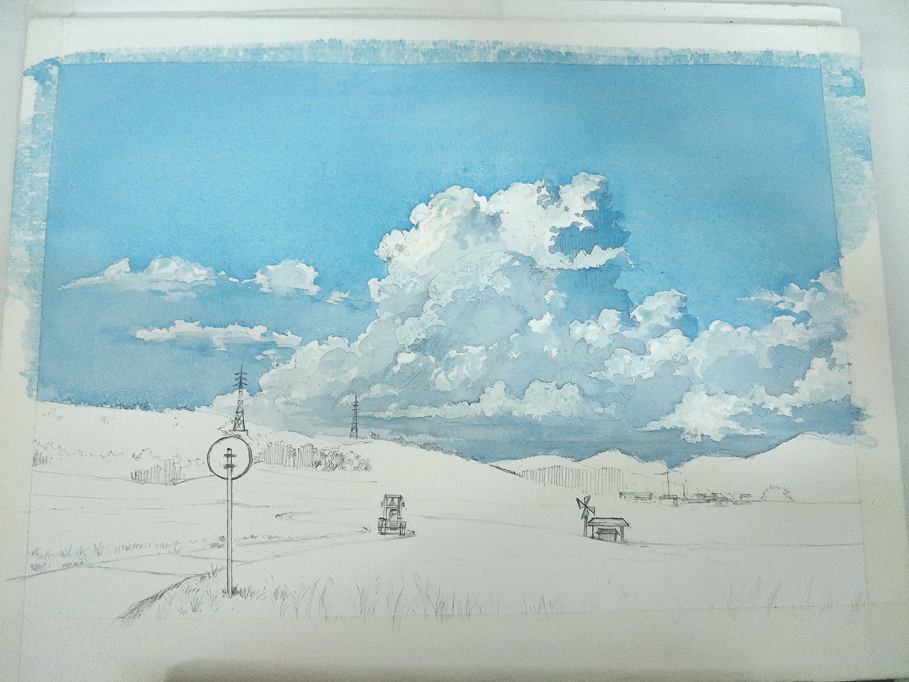 水彩风景插画练习