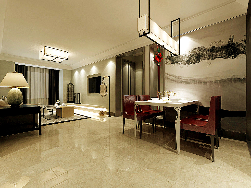 沈阳中航城两河流域130平现代中式风格案例