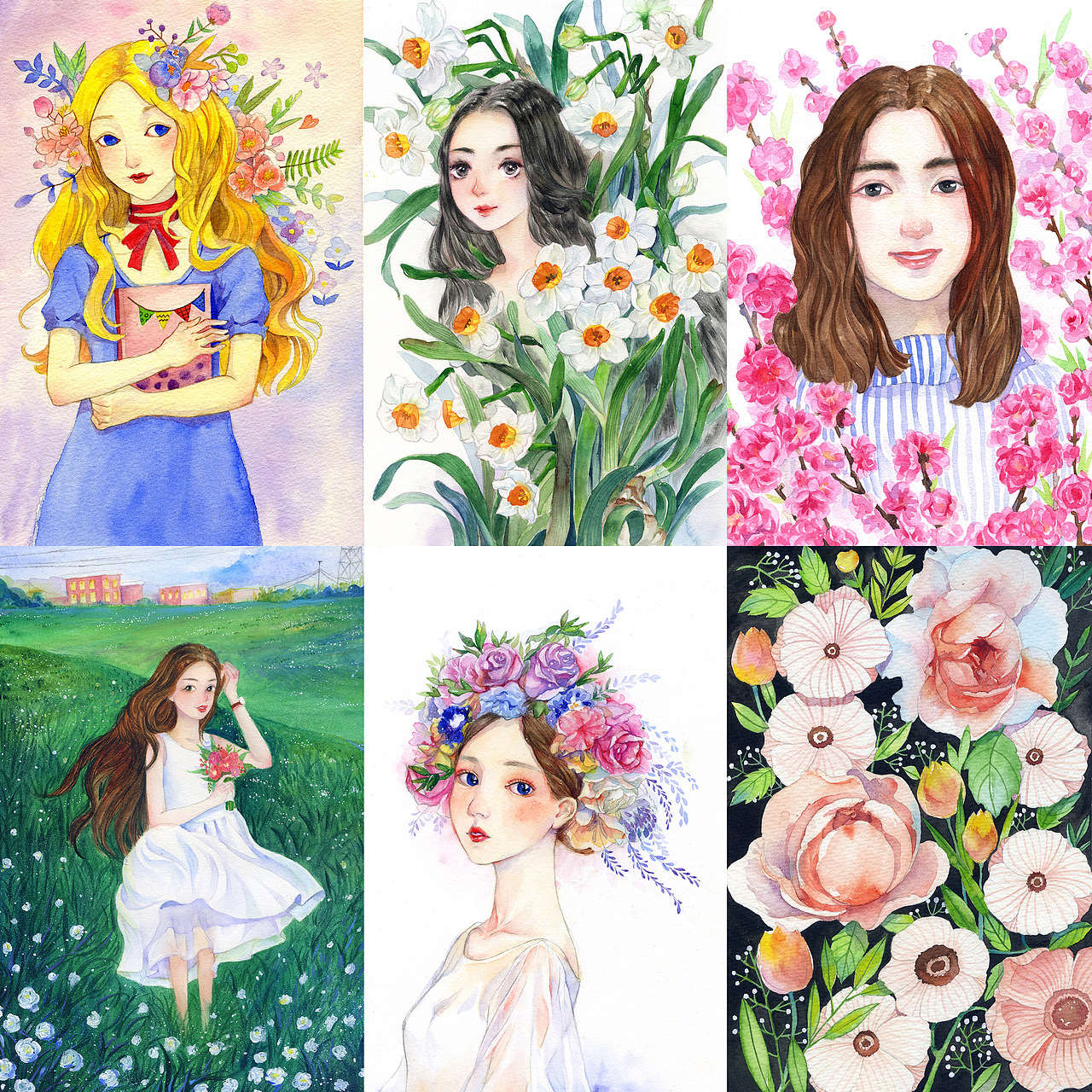 我的水彩创作进化史（图ZMjg5NzUyNTY0） - 商业插画 - 站酷设计师柒月画画原创素材 - 站酷ZCOOL