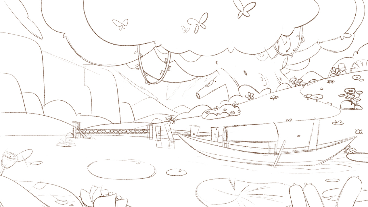 AI矢量儿童插画场景测试图