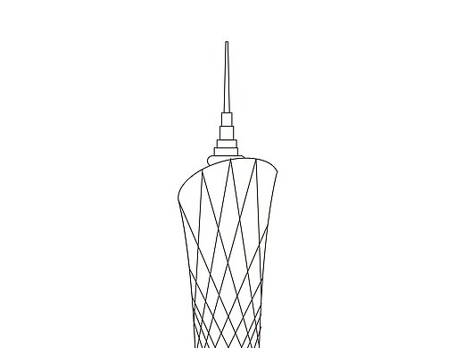 广州塔矢量线稿图