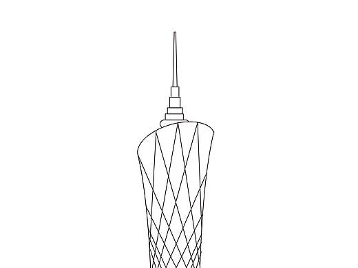广州塔矢量线稿图