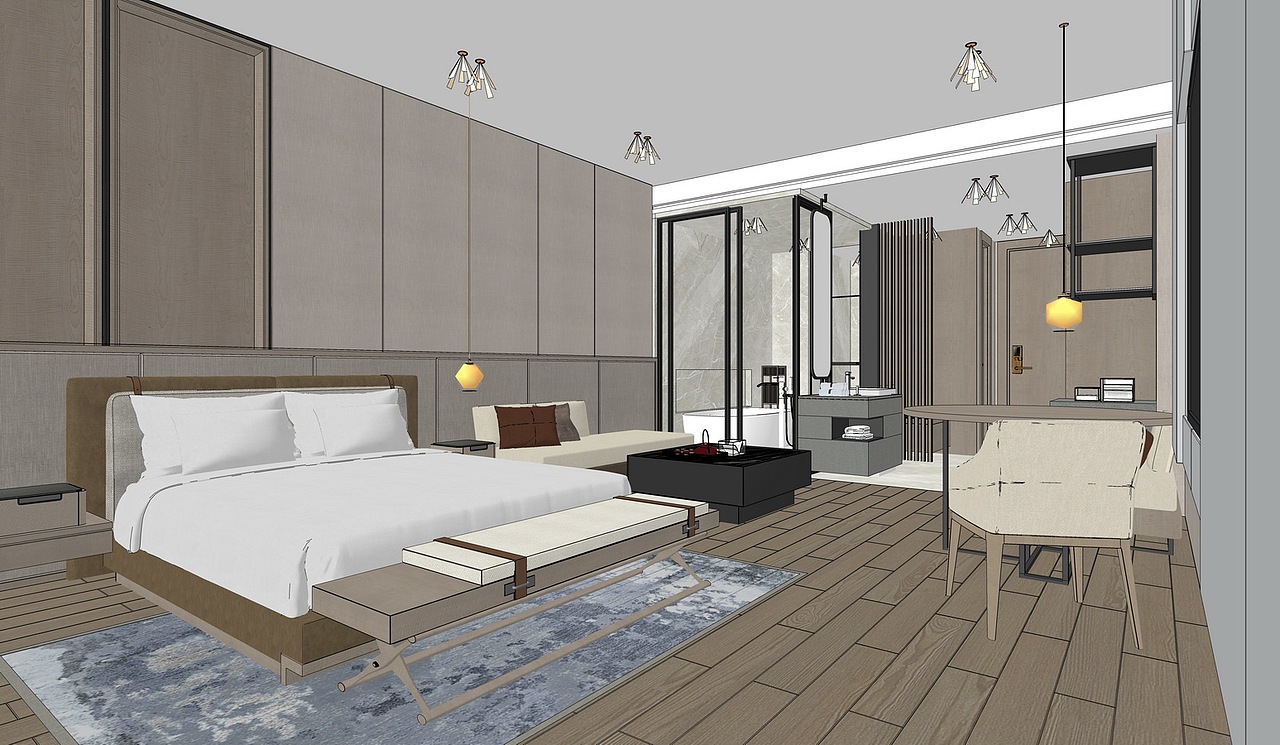 酒店客房SU模型下载（图ZMjYzMDY3NjAw） - 酒店餐饮设计 - 站酷设计师素模网原创素材 - 站酷ZCOOL