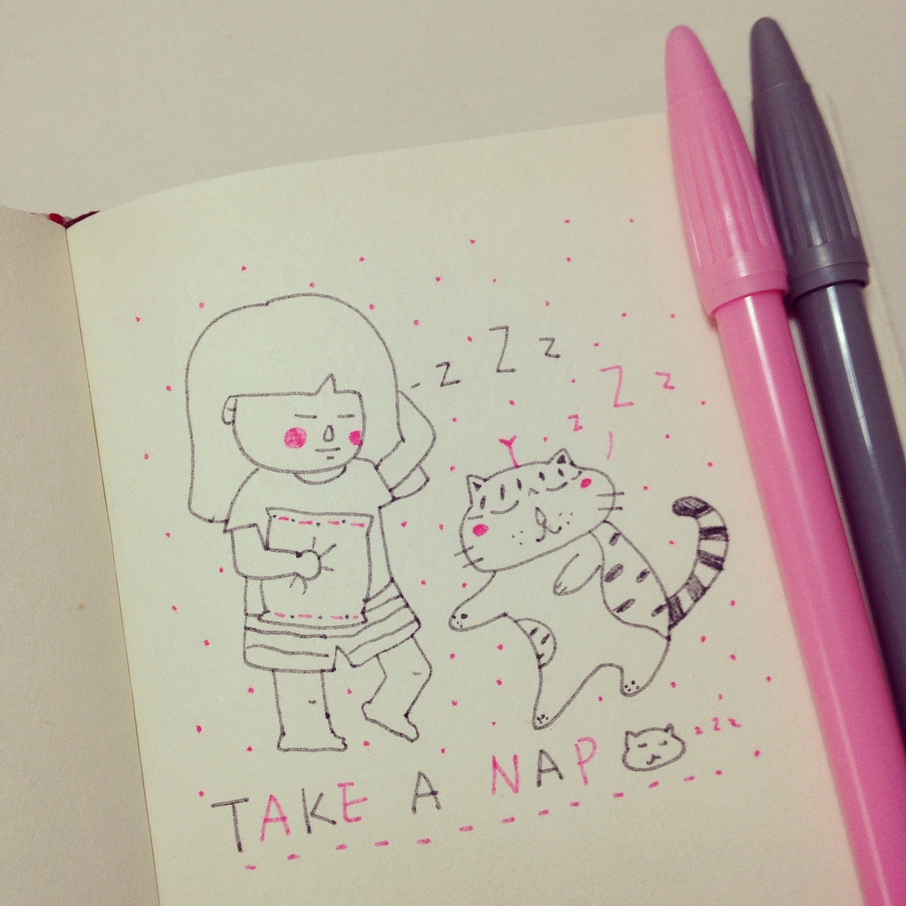 每天睡前画手绘日记来平静一下我浮躁的心情.虽然内容嘛.都比较肤浅.