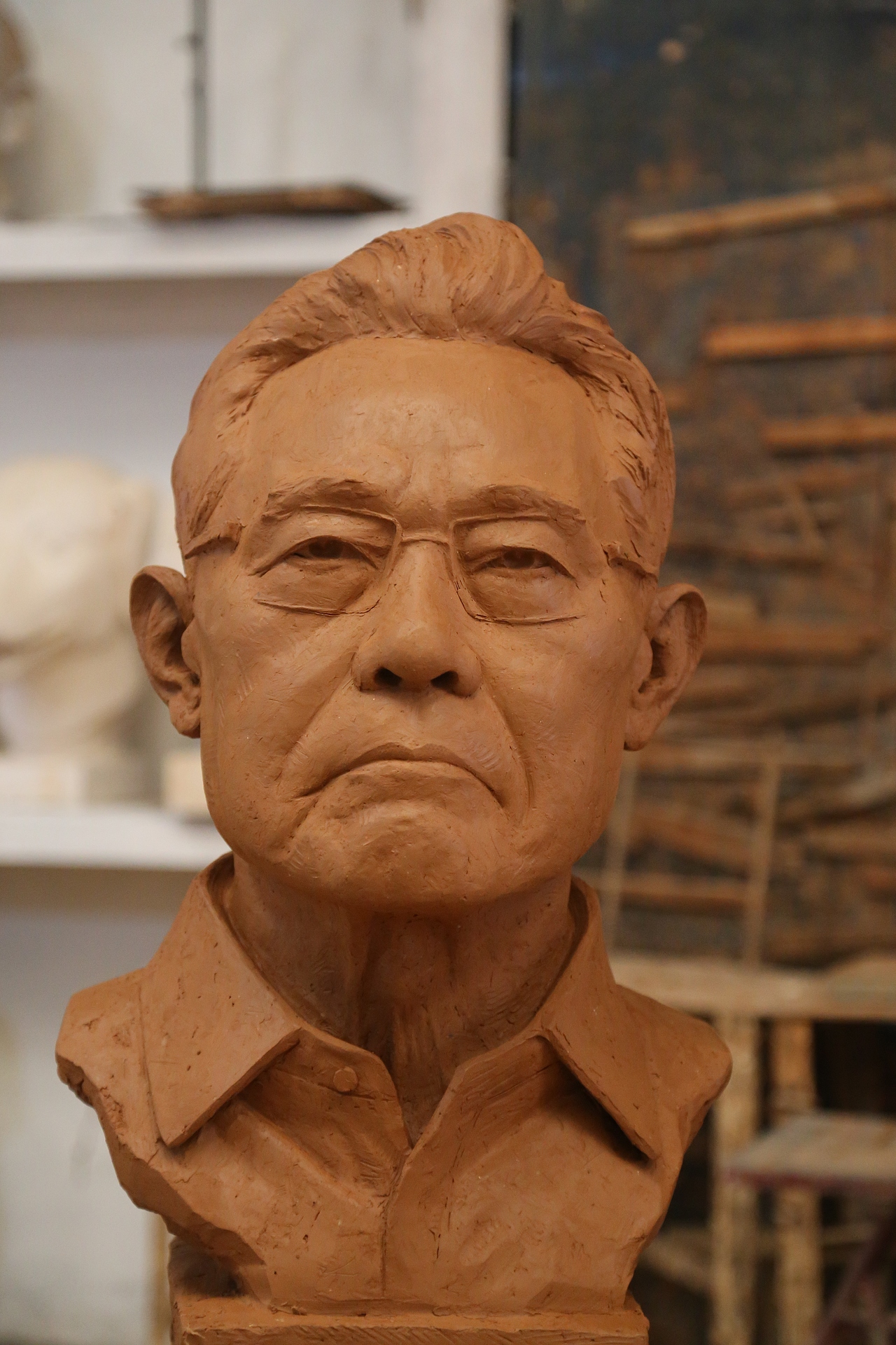 刘杰雕塑作品《钟南山》汉白玉肖像