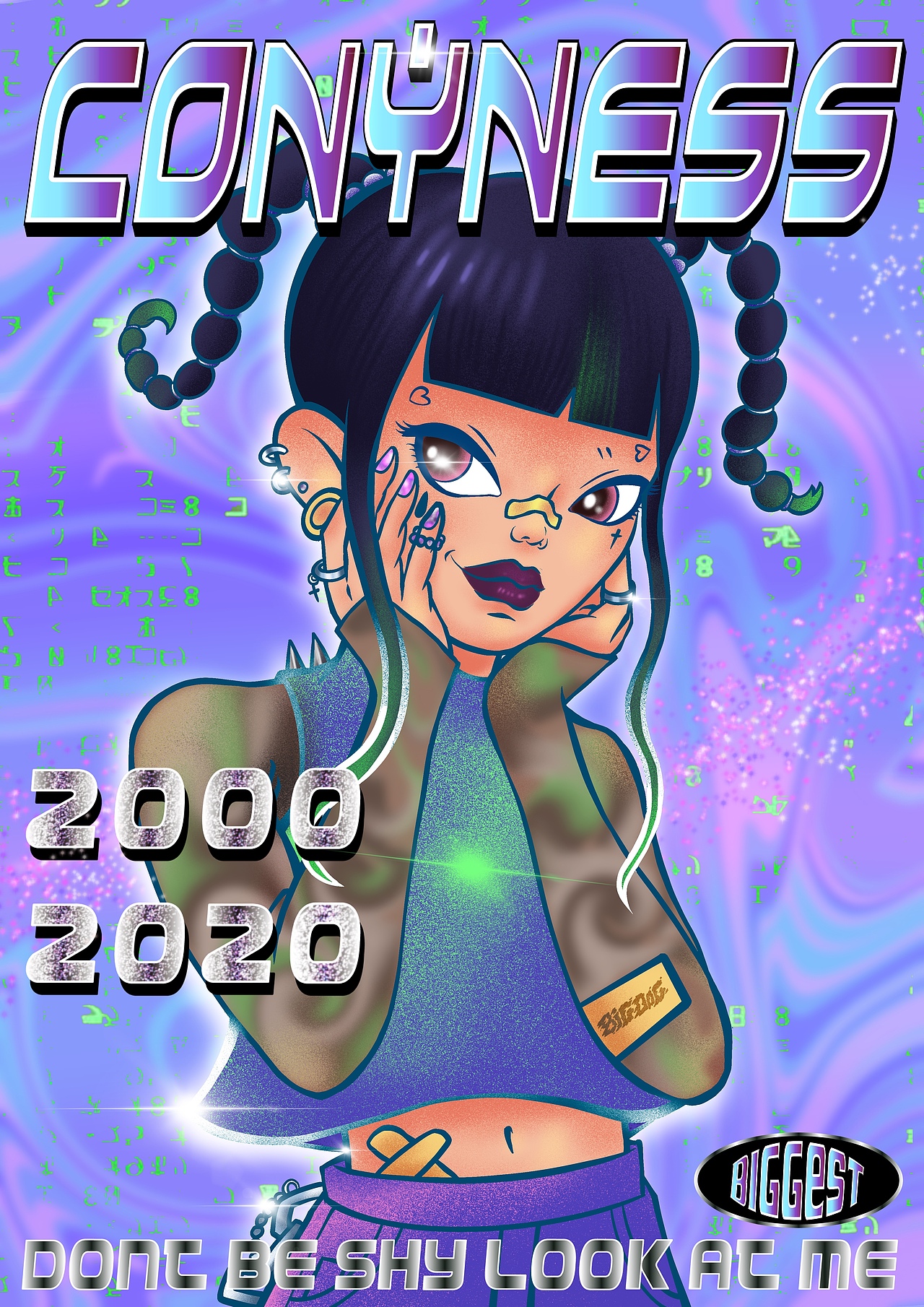 y2k girl|插画|艺术插画|大狗麻衣_原创作品-站酷zcool