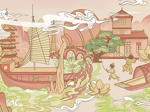 南通城市文化插画设计