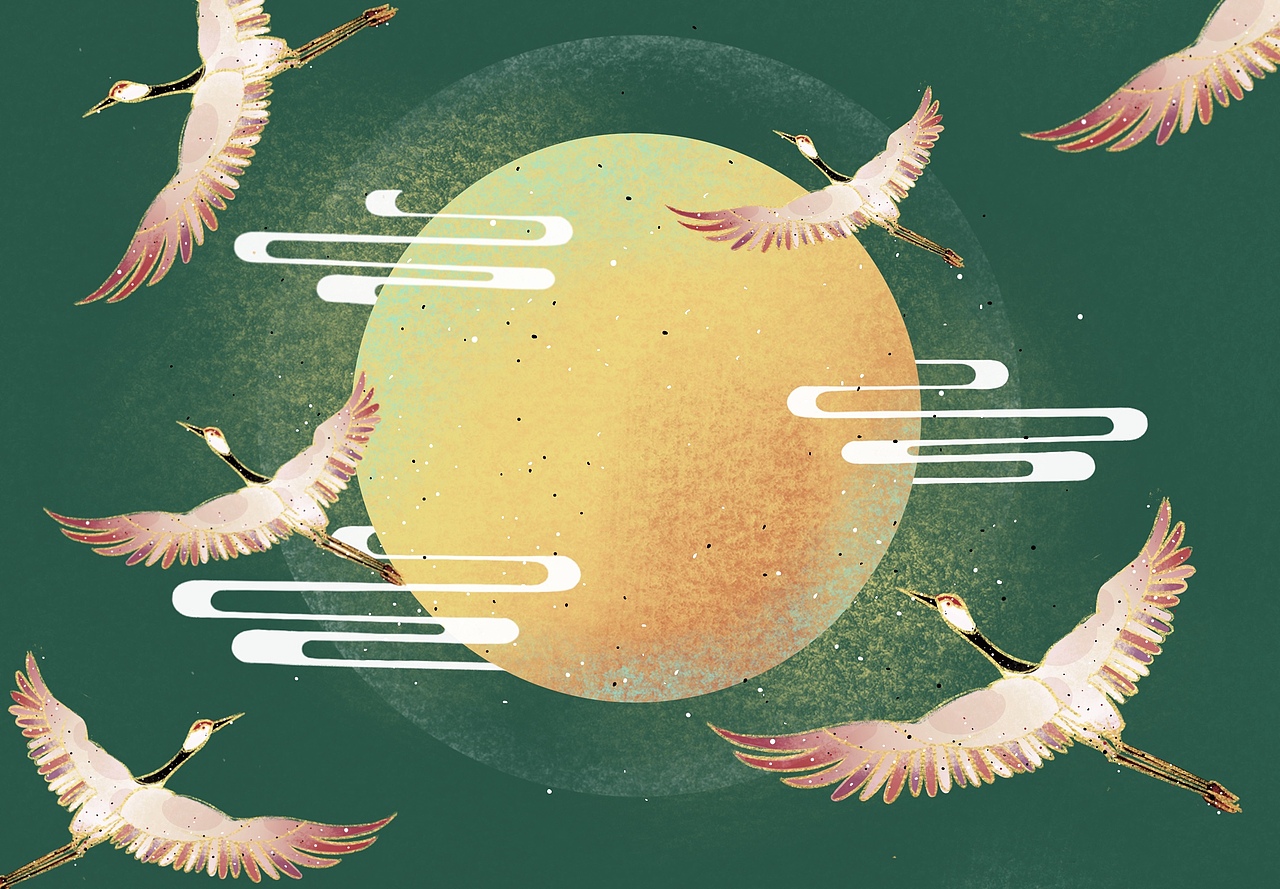 仙鹤插画（图ZMjk3MjY1NjEy） - 艺术插画 - 站酷设计师小静音L原创素材 - 站酷ZCOOL