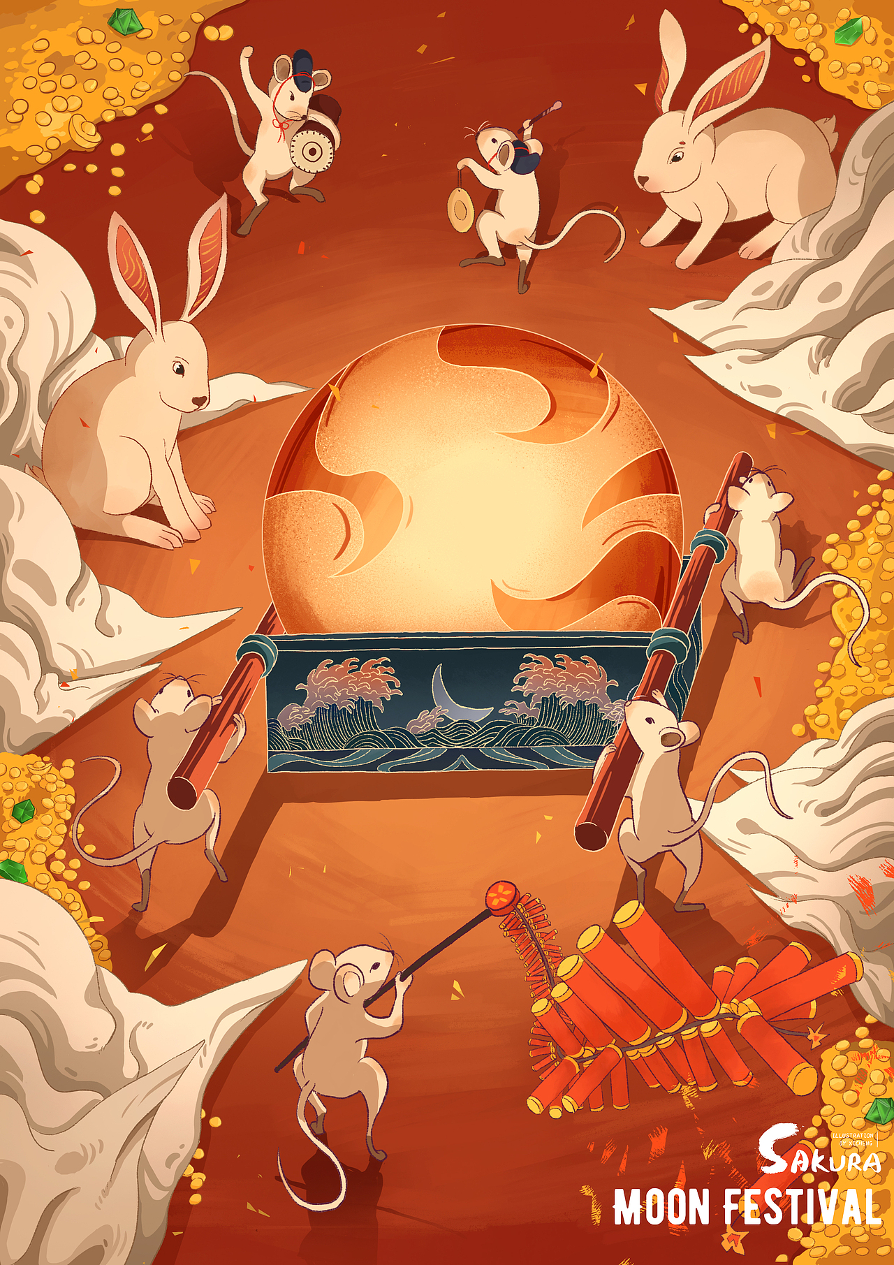 十二生肖中秋图（图ZMjcwNDk2Nzky） - 创作习作 - 站酷设计师西城Sakura原创素材 - 站酷ZCOOL