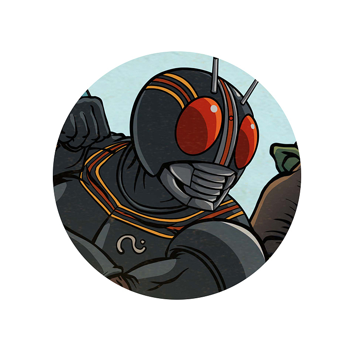 13原创作品插画创作习作绘画浮世绘手绘板绘假面骑士特摄超级英雄漫画