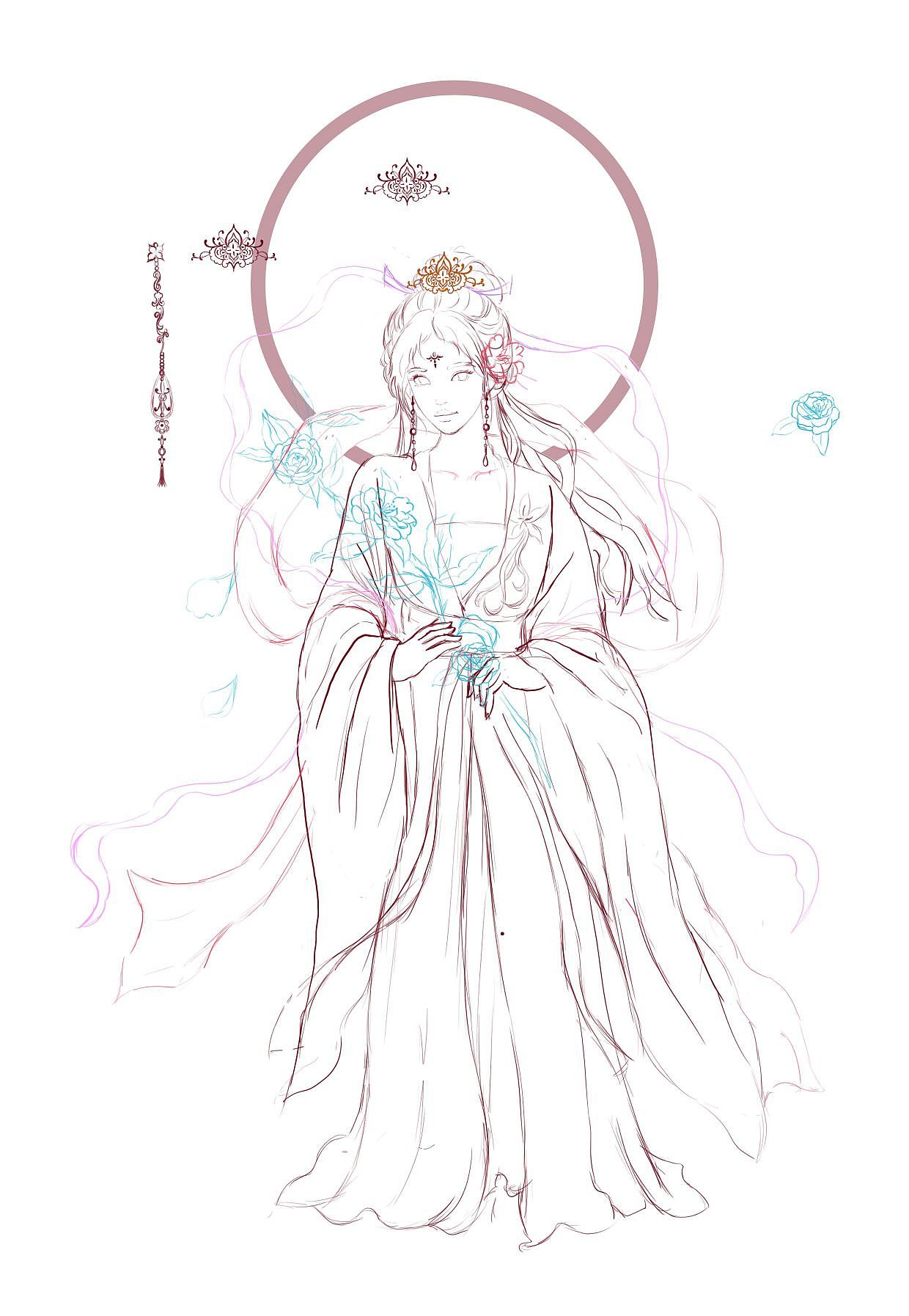 宫廷插画|穆夏风插画