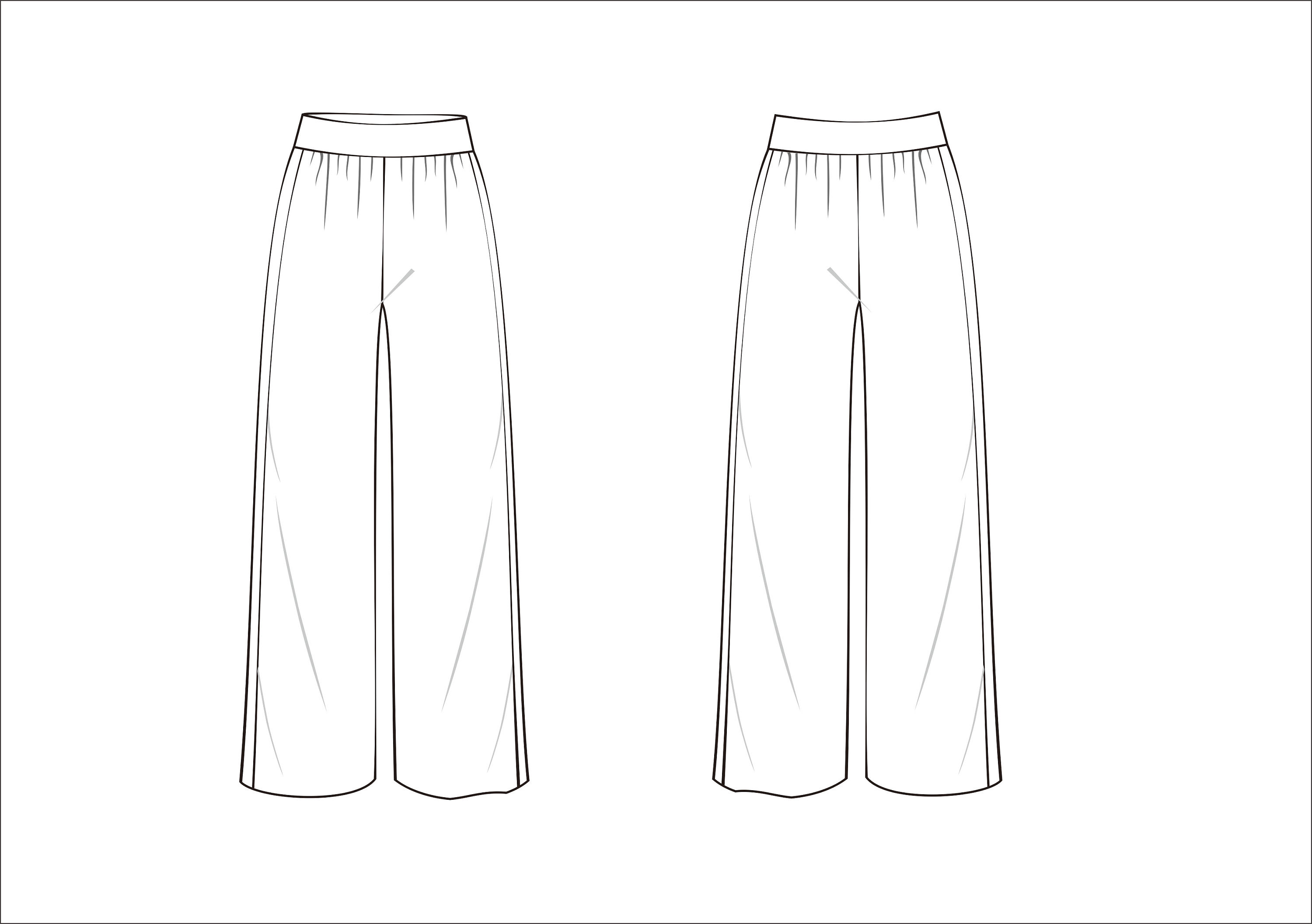 女装牛仔裤设计手稿图-女士牛仔裤款式效果图-CFW服装设计