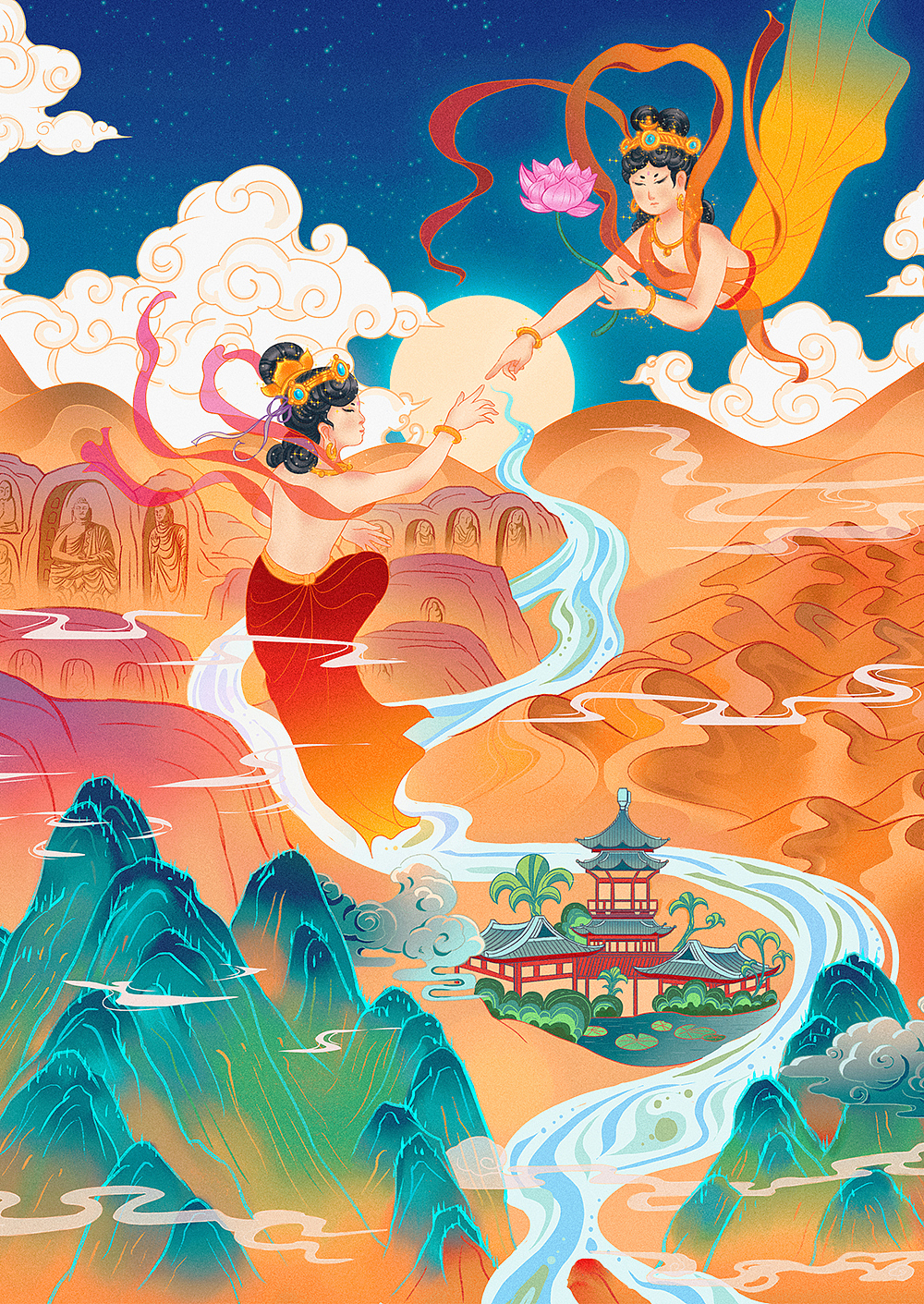 发一张老图混更,中国风作品:伟大的丝绸之路|插画|商业插画|shingyip