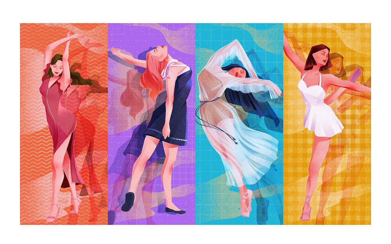 #华为主题大赛#舞出新未来（图ZMTYxOTQ4NTc2） - 商业插画 - 站酷设计师Kim__z原创素材 - 站酷ZCOOL