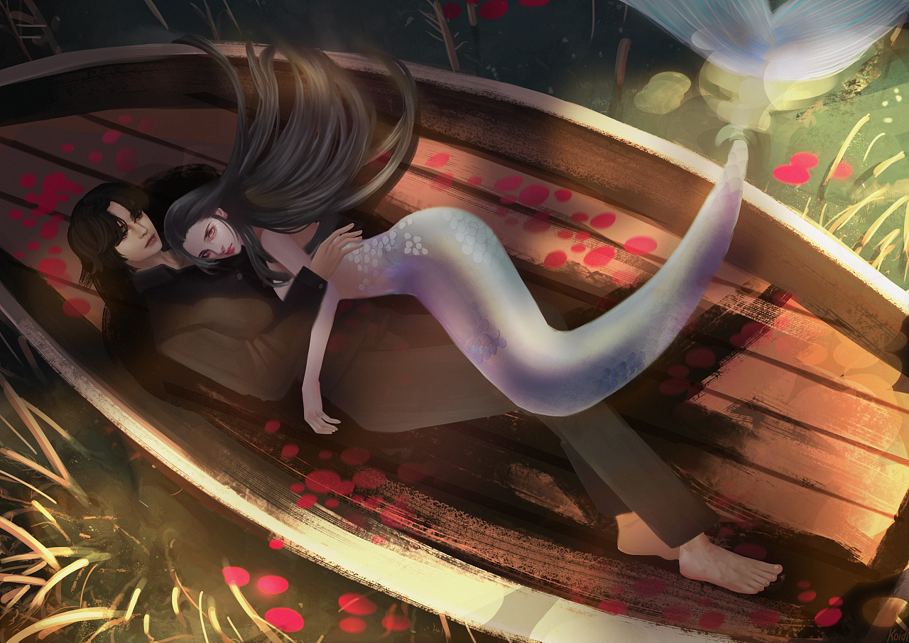美人鱼|插画|游戏原画|中二丸 - 原创作品 - 站酷 (zcool)