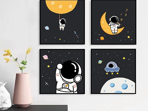 装饰画星空太空宇航员