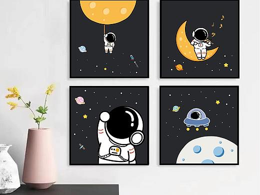 装饰画星空太空宇航员
