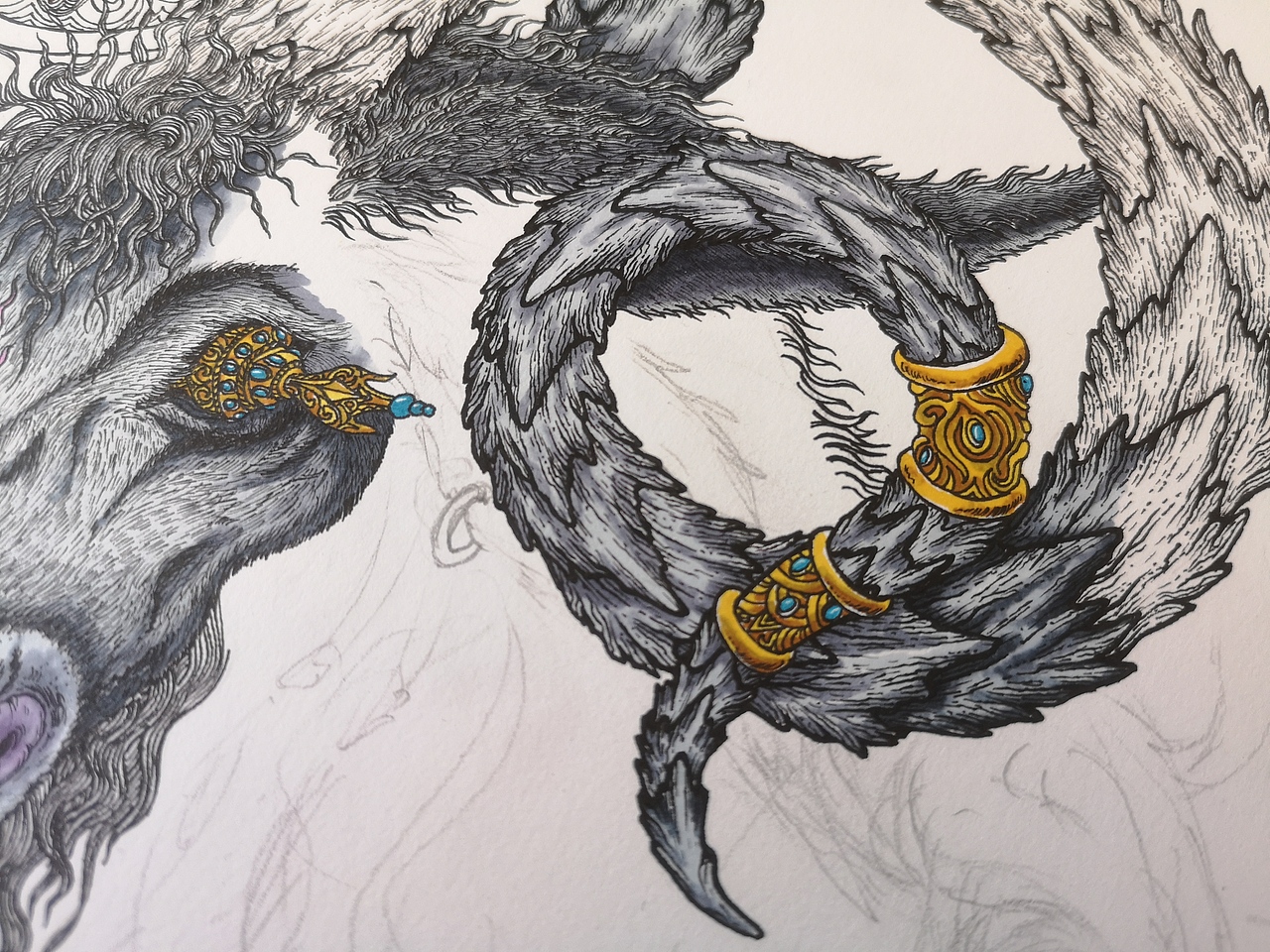 2020.02.07毣柞山海-山海经-南山经-基山-猼訑-竖版图