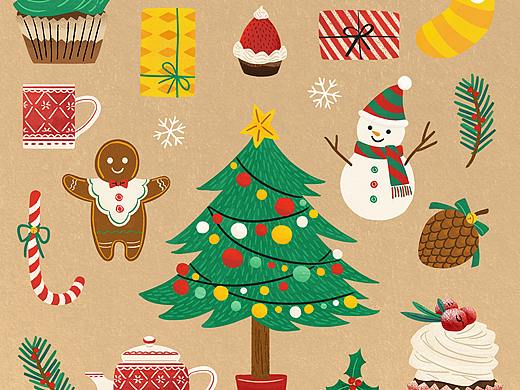 圣诞贴纸（个人主页-ZNDkzMDI4MTY=） - 创作习作 - 站酷设计师qingyue_KT原创素材 - 站酷ZCOOL