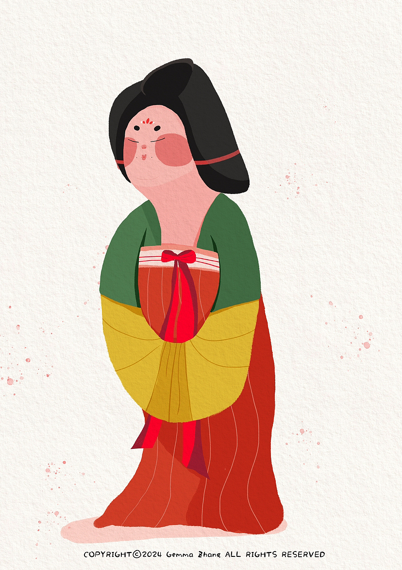 唐代女子（图ZMzY3MTMyNDA4） - 商业插画 - 站酷设计师是自来卷吖原创素材 - 站酷ZCOOL