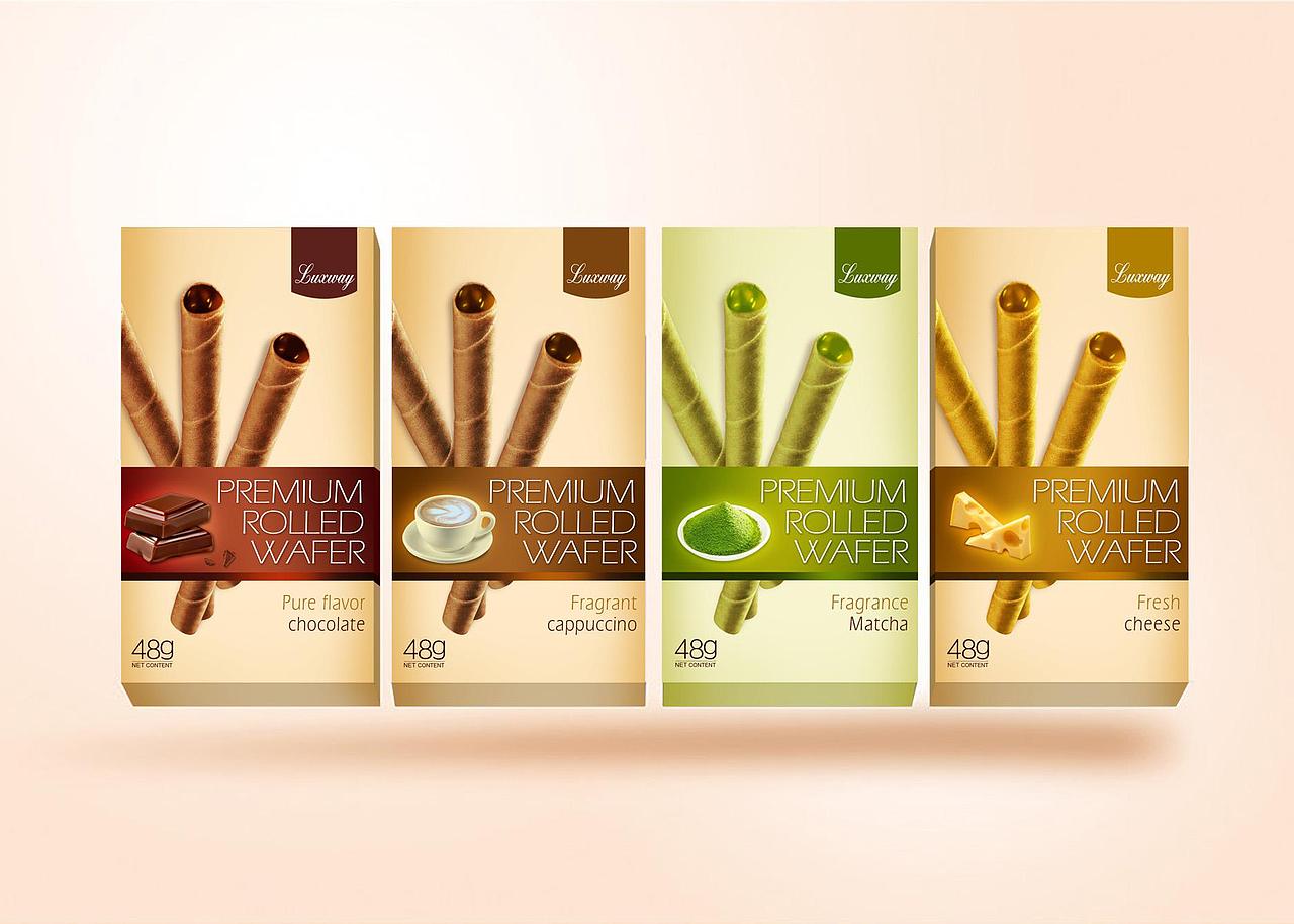 luxway 威化夹心蛋卷包装设计