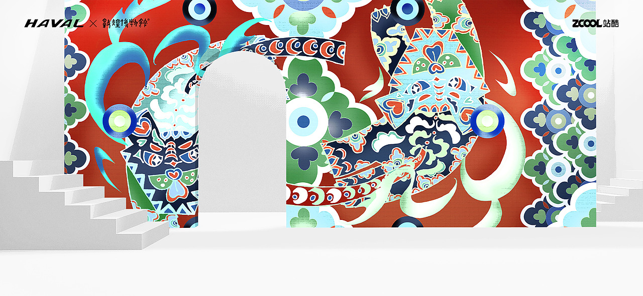 敦煌祥虎飞天图（图ZMjg2NDkxNjQ4） - 品牌 - 站酷设计师蕙鹅原创素材 - 站酷ZCOOL