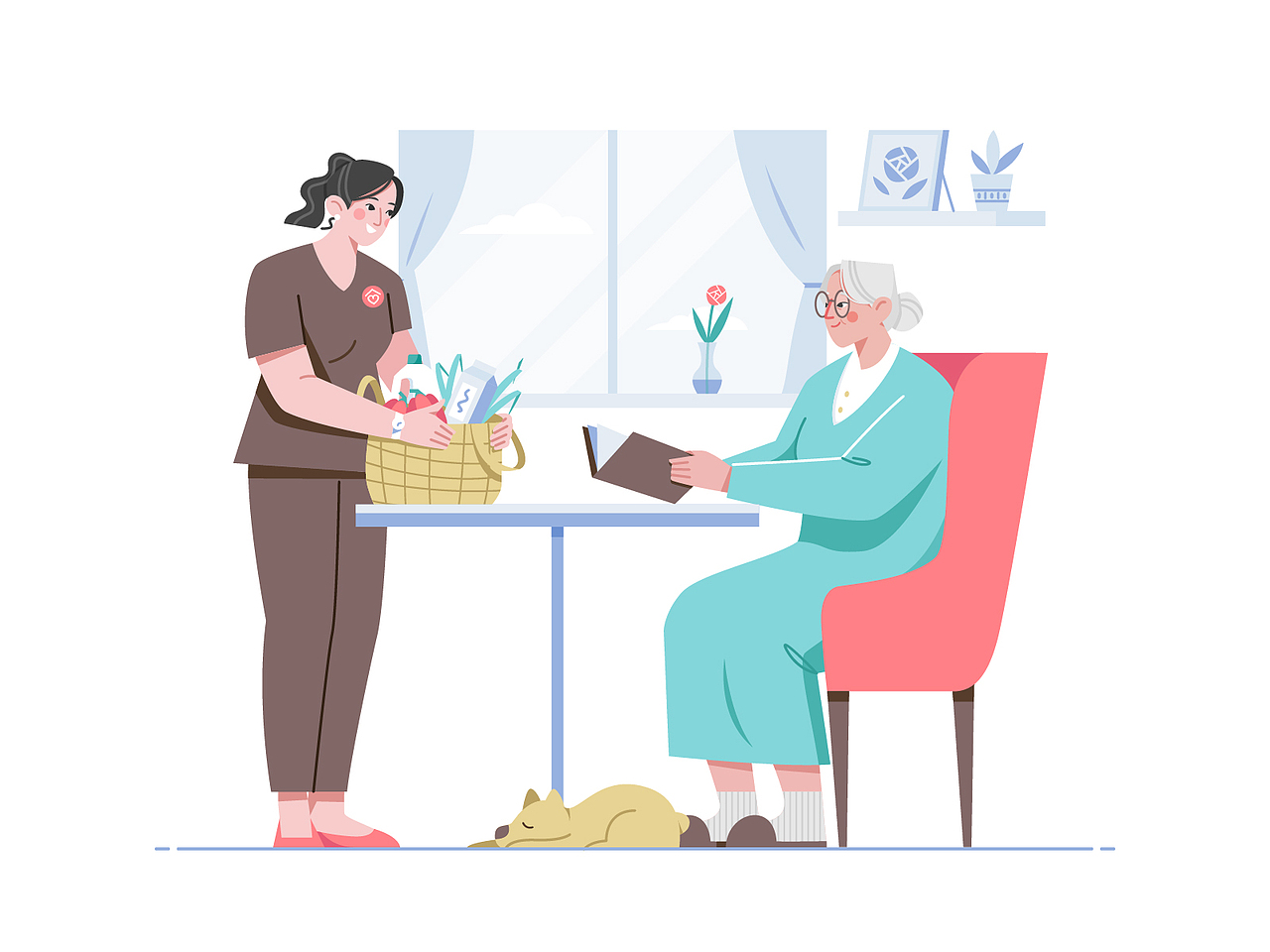 CIMH家政服务平台插画（图ZMjMxNDExNzE2） - 商业插画 - 站酷设计师由然工作室原创素材 - 站酷ZCOOL