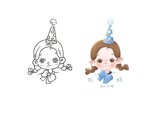 刚刚开始画画，这几天的人头像插画练习