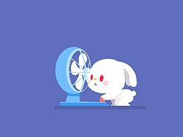 #吹風(fēng)的小白兔#