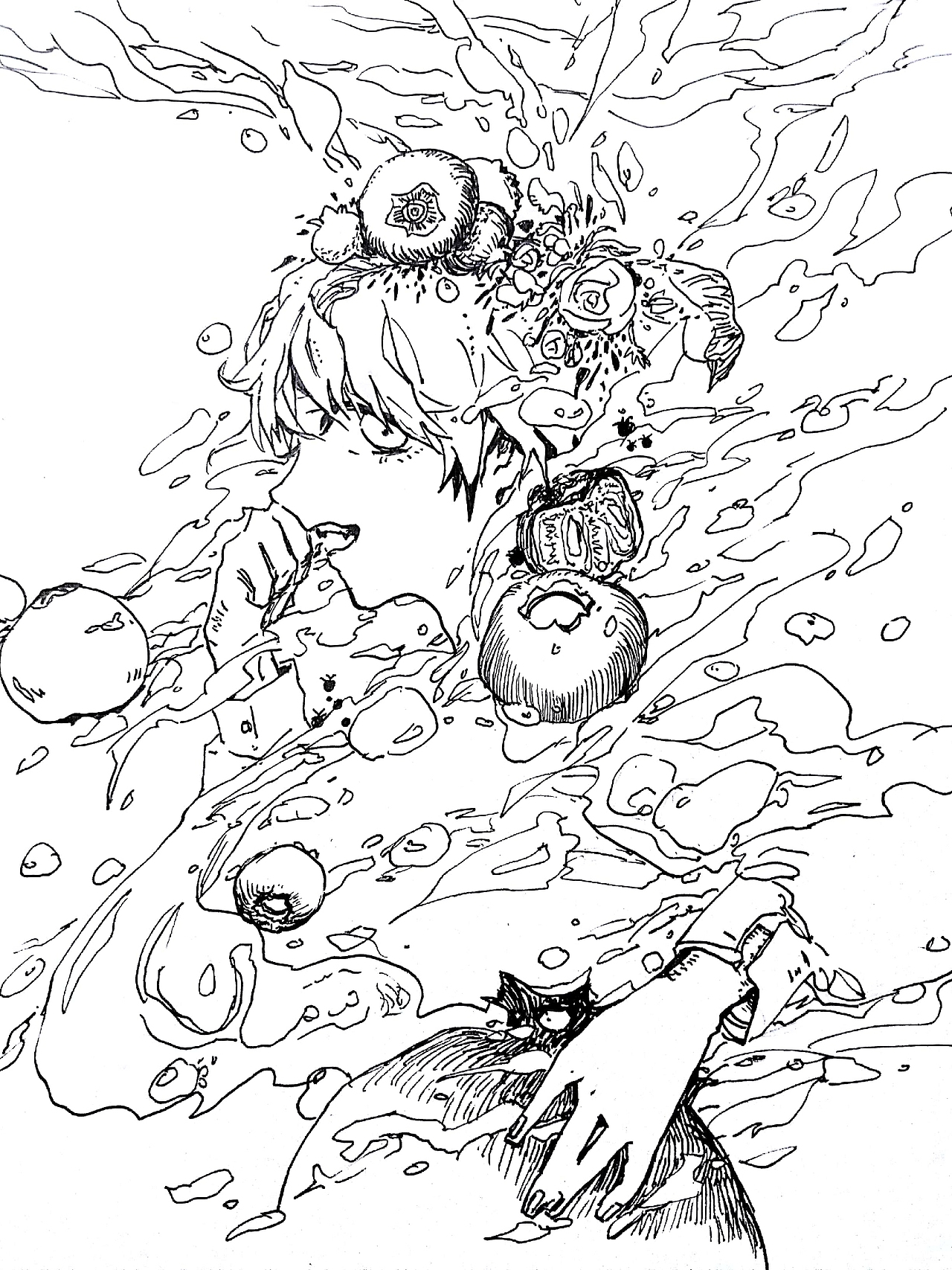 手绘明信片(插画 )