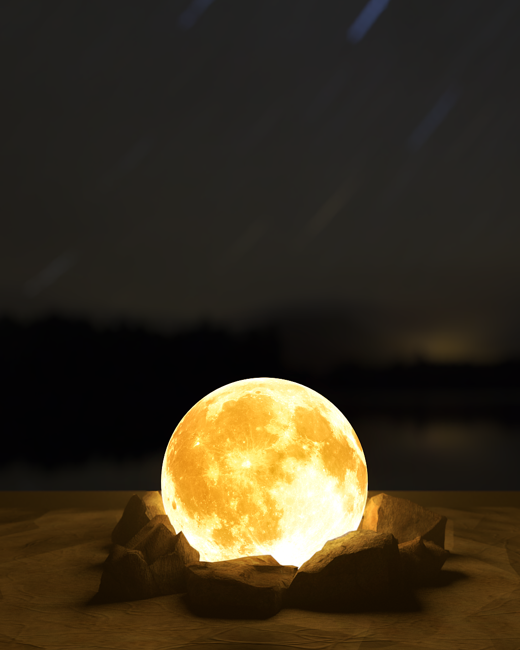 沙滩月亮|三维|场景|纯设计小白 - 原创作品 - 站酷 (zcool)