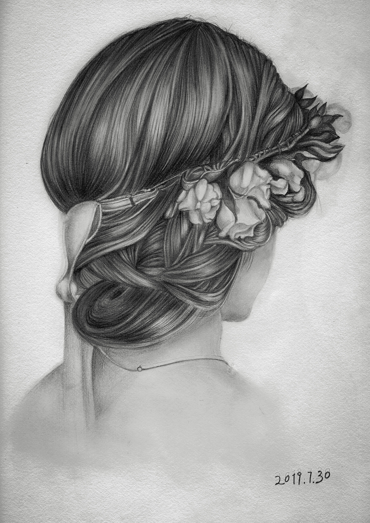 素描人像笔记之头发练习