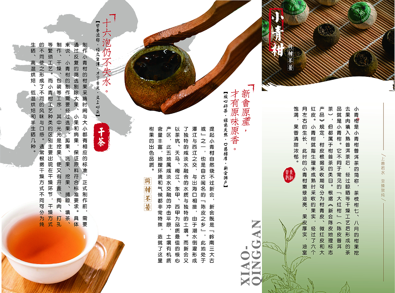 小青柑折页设计练习（图ZMjI1OTI4MzA4） - 宣传物料 - 站酷设计师陆九卯原创素材 - 站酷ZCOOL