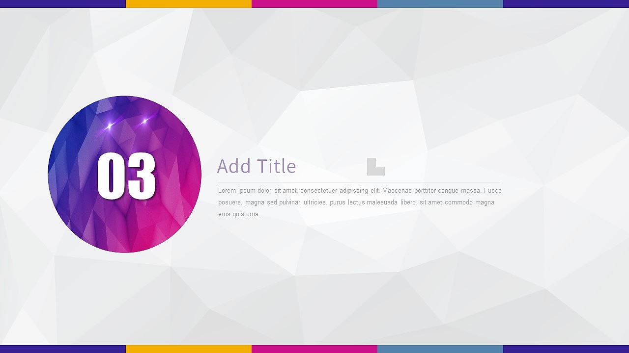 扁平四色晶格化商务PPT模版