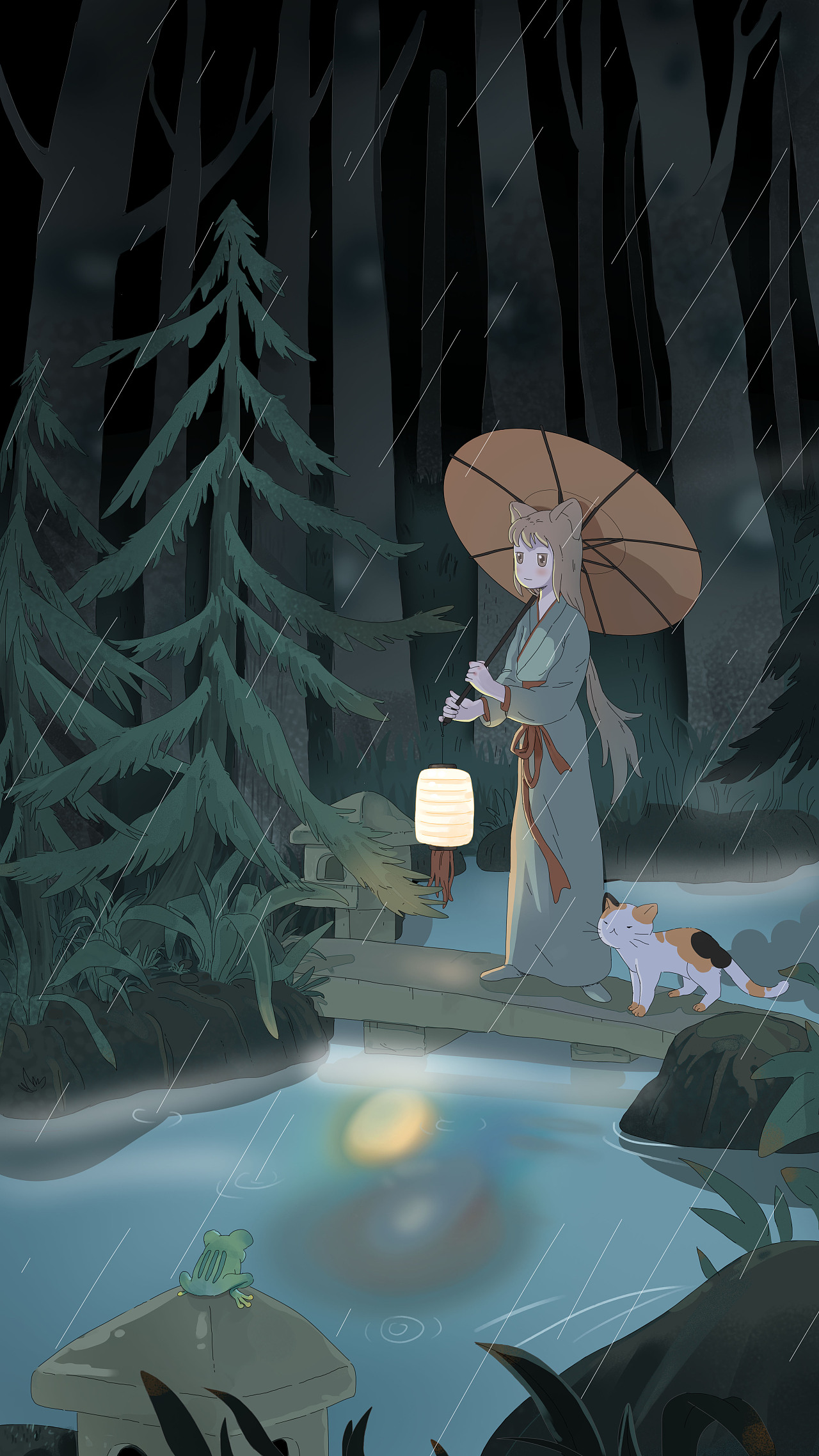 雨夜|插画|商业插画|插画师金灵 - 原创作品 - 站酷 (zcool)