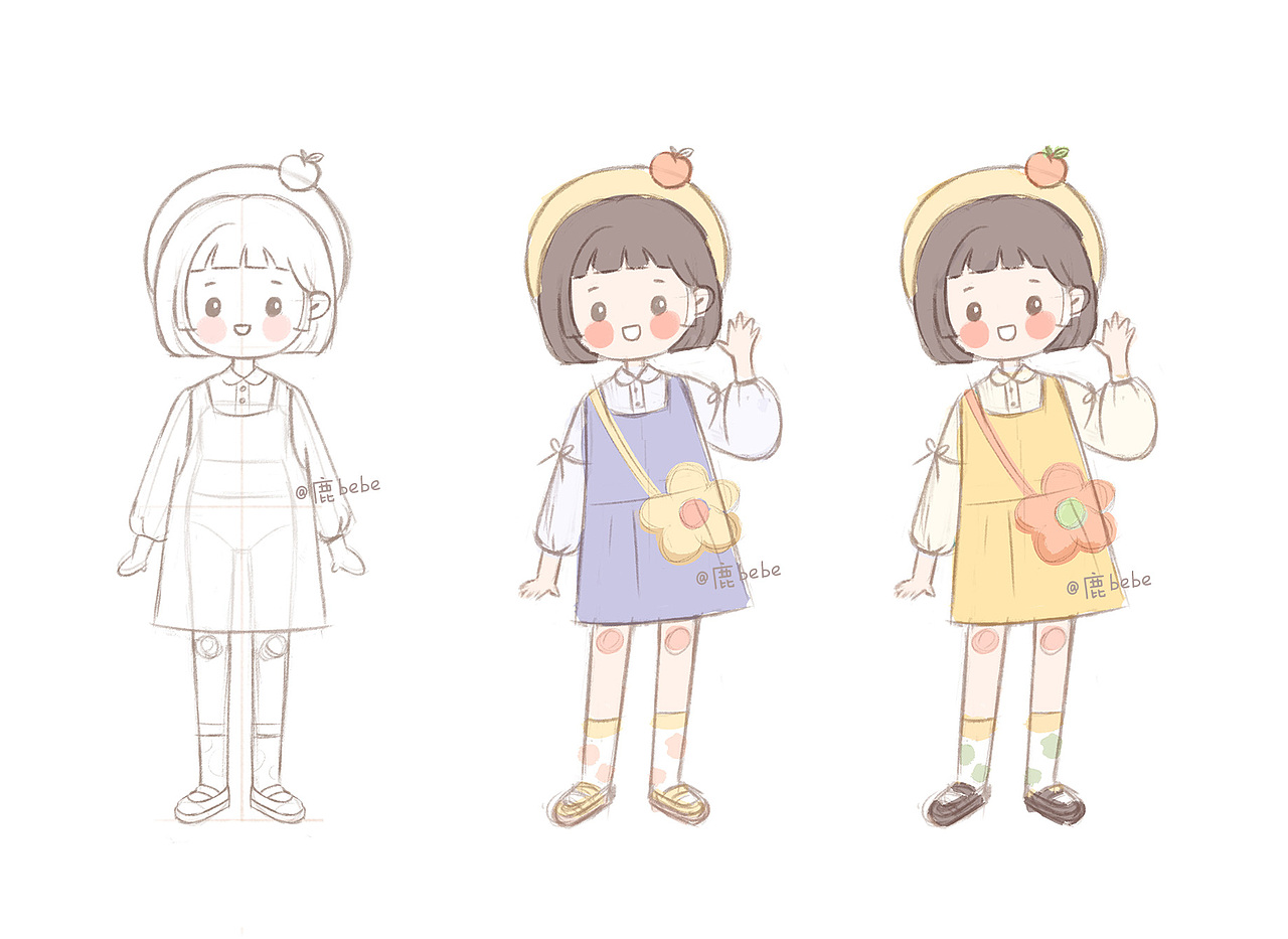 可爱小女孩人物形象设计穿搭