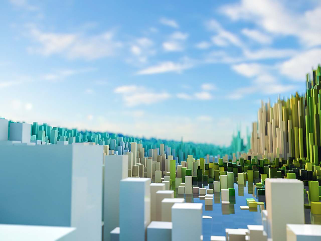 爱心岛矩形像素微观世界