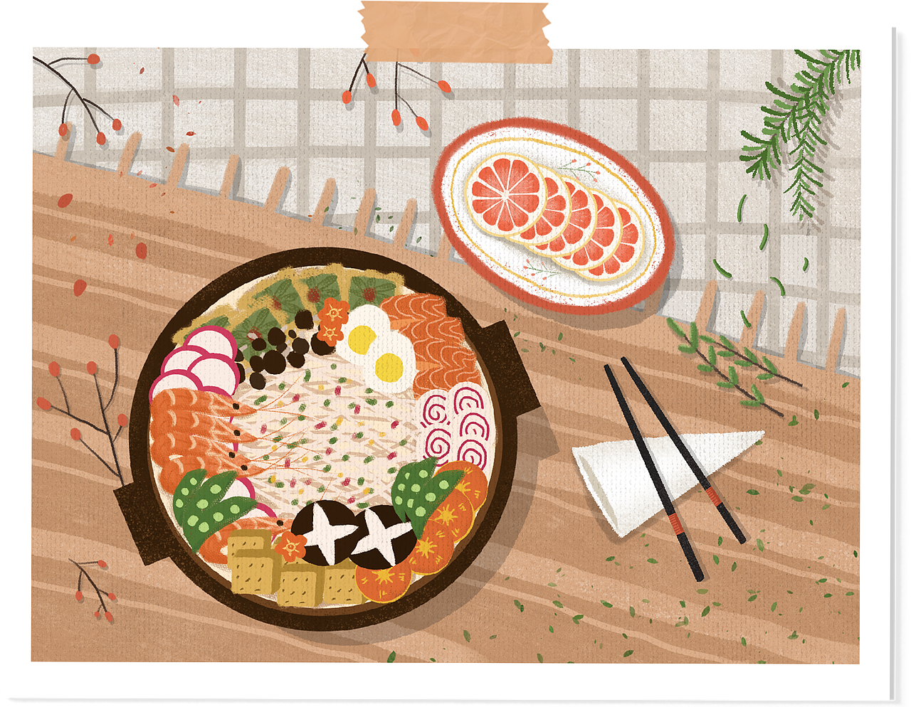 手绘美食插画 — 海鲜锅（图ZMjE2MTIxNjMy） - 创作习作 - 站酷设计师咻咻XXIU原创素材 - 站酷ZCOOL