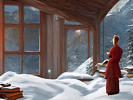 #AI创作实验室#独座窗前 静思读书 远山飘雪 空谷幽兰
