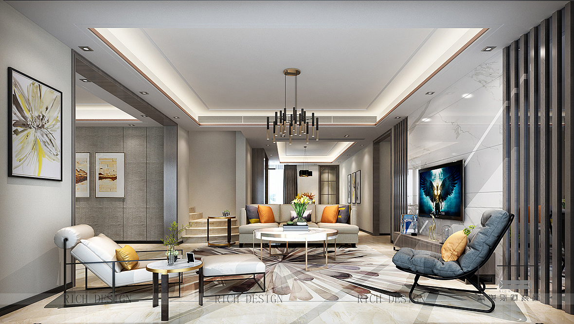 中海·九号公馆复式别墅现代装修风格（图ZMTQxNTQxMDY0） - 家装设计 - 站酷设计师誉巢装饰_红红原创素材 - 站酷ZCOOL