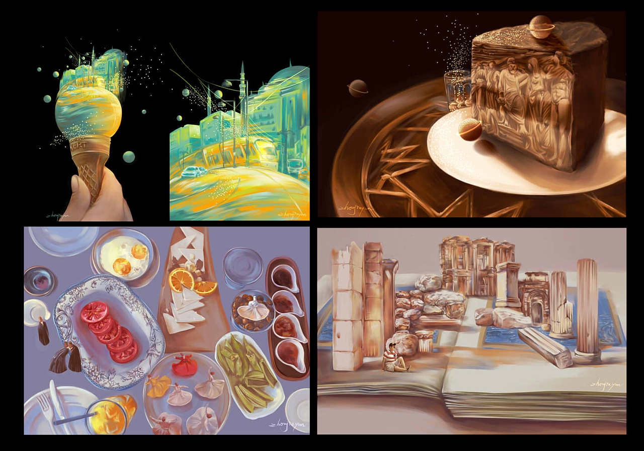 2019插画总结（图ZMTkyMzk4NjQw） - 创作习作 - 站酷设计师摔油瓶的小白熊原创素材 - 站酷ZCOOL