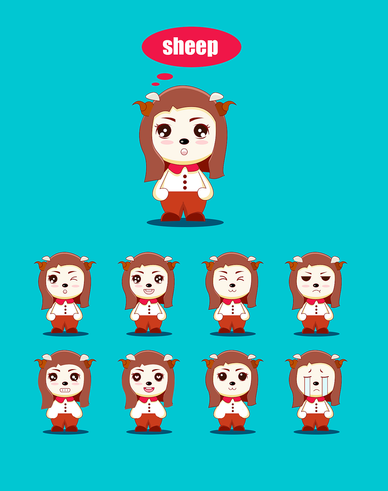 卡通人物形象设计（图ZMTc0MjU0NTk2） - 艺术插画 - 站酷设计师柒月july原创素材 - 站酷ZCOOL