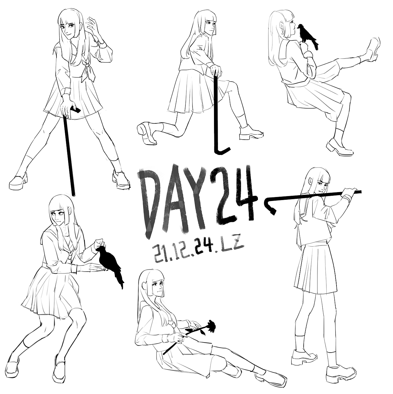 2021.12~2022.1 60天速写肝挑战（图ZMjk1NzAzODA4） - 绘画 - 站酷设计师粒子量学原创素材 - 站酷ZCOOL