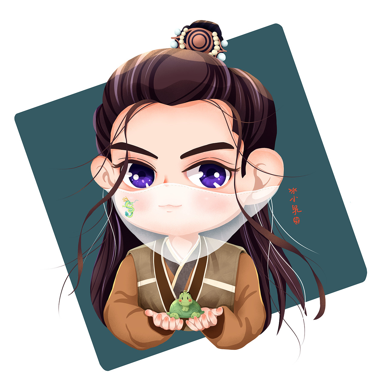 小金龙·小乌龟·记得戴口罩yo！（图ZMTk1MzMxNjc2） - 艺术插画 - 站酷设计师怪兽兔设计冰小泉原创素材 - 站酷ZCOOL