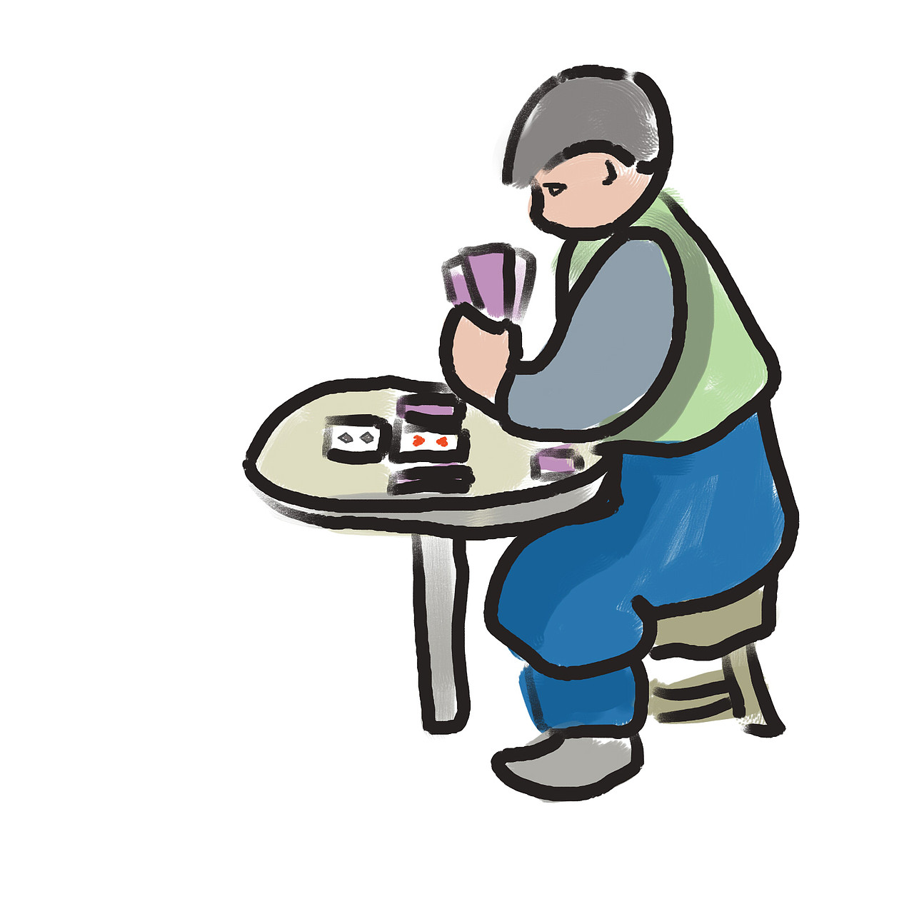 打扑克的纠结|动漫|单幅漫画|随滨主流_原创作品-站酷zcool